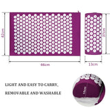 Yoganix 66*42cm Massage Cushion Yoga Acupressure Mat and Pillow Set For Neck Back Foot Stress Pain Relief Fitness Massage Spiky Pad