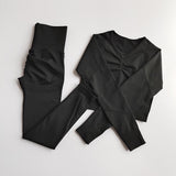 Yoganix 2pcs Women Seamless Yoga Set Sport Suit Gymwear Workout Clothes