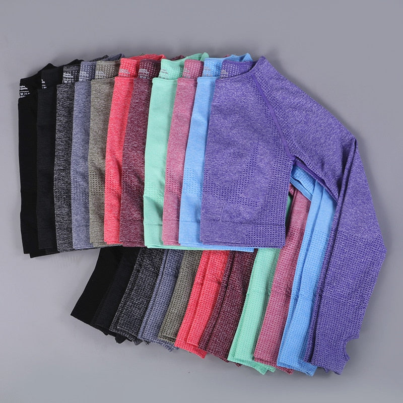 Yoganix New Seamless Yoga Crop Top long Sleeves Shirts for Women