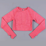 Yoganix New Seamless Yoga Crop Top long Sleeves Shirts for Women