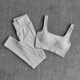 Yoganix Women Sportswear Yoga Set Workout Clothes Athletic Wear Sports Gym Legging Seamless Fitness Bra Crop Top Long Sleeve Yoga Suit