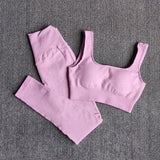 Yoganix Women Sportswear Yoga Set Workout Clothes Athletic Wear Sports Gym Legging Seamless Fitness Bra Crop Top Long Sleeve Yoga Suit