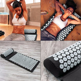 Yoganix 66*42cm Massage Cushion Yoga Acupressure Mat and Pillow Set For Neck Back Foot Stress Pain Relief Fitness Massage Spiky Pad