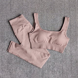 Yoganix Women Sportswear Yoga Set Workout Clothes Athletic Wear Sports Gym Legging Seamless Fitness Bra Crop Top Long Sleeve Yoga Suit
