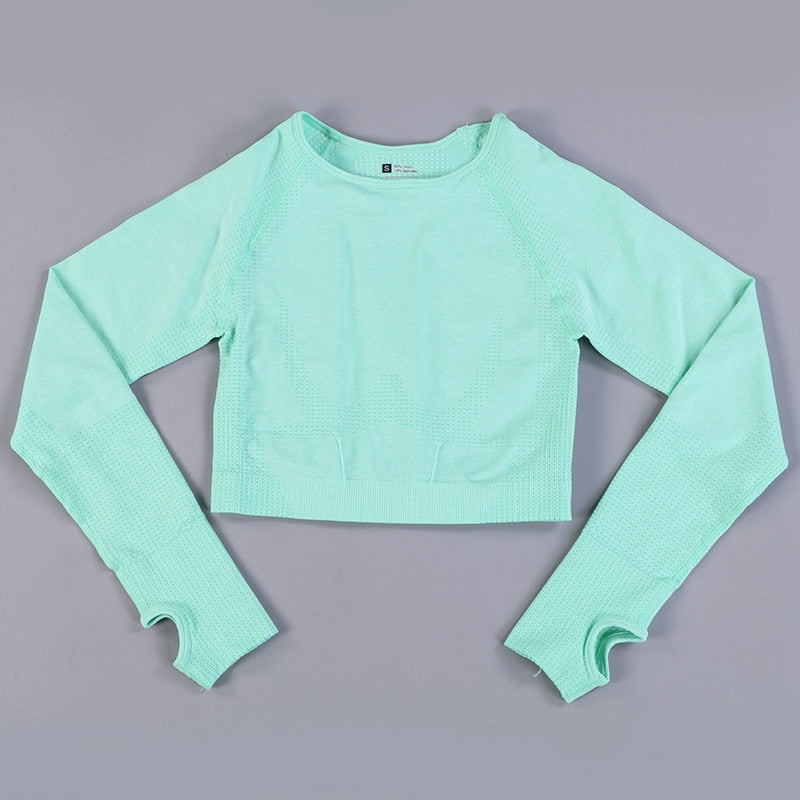 Yoganix New Seamless Yoga Crop Top long Sleeves Shirts for Women