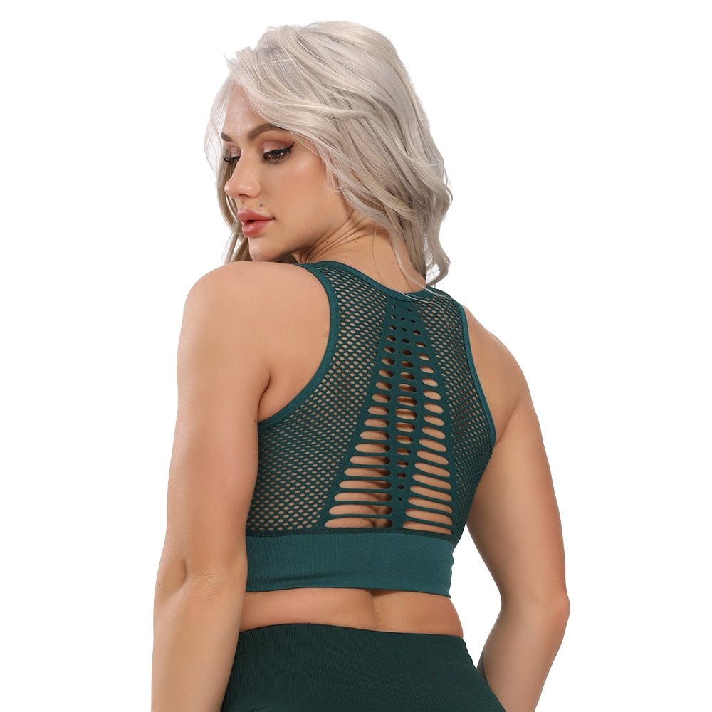Yoganix Hot Fitness Women Workout Sports Bra Yoga Vest Backless Solid Quick Dry Running Gym Sport bra Yoga Shirts Tank Top