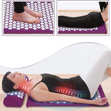 Yoganix 66*42cm Massage Cushion Yoga Acupressure Mat and Pillow Set For Neck Back Foot Stress Pain Relief Fitness Massage Spiky Pad
