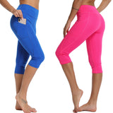 Yoganix WomenSports Pants 3/4 Gym Sport Woman Tights Casual Cropped Female Leggings For Fitness Women Yoga Pants with Side Pockets