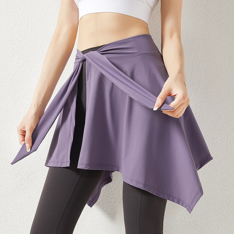 Yoganix Yoga Skirts Long Straps One Piece Tennis Ballet Skirt Jogging Women All-match Hip Covering Bottoms Running Gym Yoga Shorts