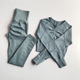 Yoganix 2pcs Women Seamless Yoga Set Sport Suit Gymwear Workout Clothes