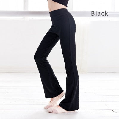 Yoganix Girls Casual Black Pants Flare Trouser Cotton Gymnastics Fitness Ballet Dance Pants For Children