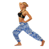 Yoganix Women Yoga Pant Fitness Trouser Pocket workout Sport Bottom Summer Breathable Ethnic Style Bloomers Dance Loose Beach Harem Pant