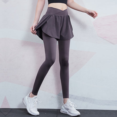 Yoganix Yoga Leggings Women 2 in 1Running Jogging Tights Femme Stretchy Sports Fitness Pants with Lining