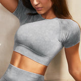 Yoganix Seamless Yoga Set Women Fitness Sportswear Sports Suits Gym Clothing Workout Clothes Two Piece Set High Waist Leggings Crop Top