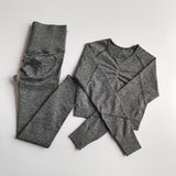 Yoganix 2pcs Women Seamless Yoga Set Sport Suit Gymwear Workout Clothes