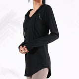 Yoganix Autumn Women Sport Hoodies Quick Dry Loose Yoga Shirt Long Sleeve Running T-shirt Girls Oversized Gym Workout Fitness Hooded Top