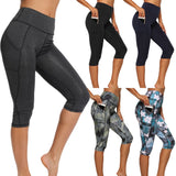 Yoganix WomenSports Pants 3/4 Gym Sport Woman Tights Casual Cropped Female Leggings For Fitness Women Yoga Pants with Side Pockets