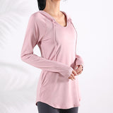 Yoganix Autumn Women Sport Hoodies Quick Dry Loose Yoga Shirt Long Sleeve Running T-shirt Girls Oversized Gym Workout Fitness Hooded Top