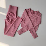Yoganix 2pcs Women Seamless Yoga Set Sport Suit Gymwear Workout Clothes