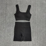 Yoganix  2PCS Women Yoga Set Gym Set Sexy Bra Seamless Sports Shorts