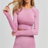 Yoganix New Seamless Yoga Crop Top long Sleeves Shirts for Women