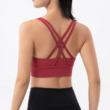 Yoganix Nylon Top Women Bra Sexy Top Woman Breathable Underwear Women Fitness Yoga Sports Bra For Women Gym 22 Colors