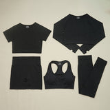 Yoganix 2/5PC Women& tracksuit Seamless Yoga Set Women Sportswear  Suit