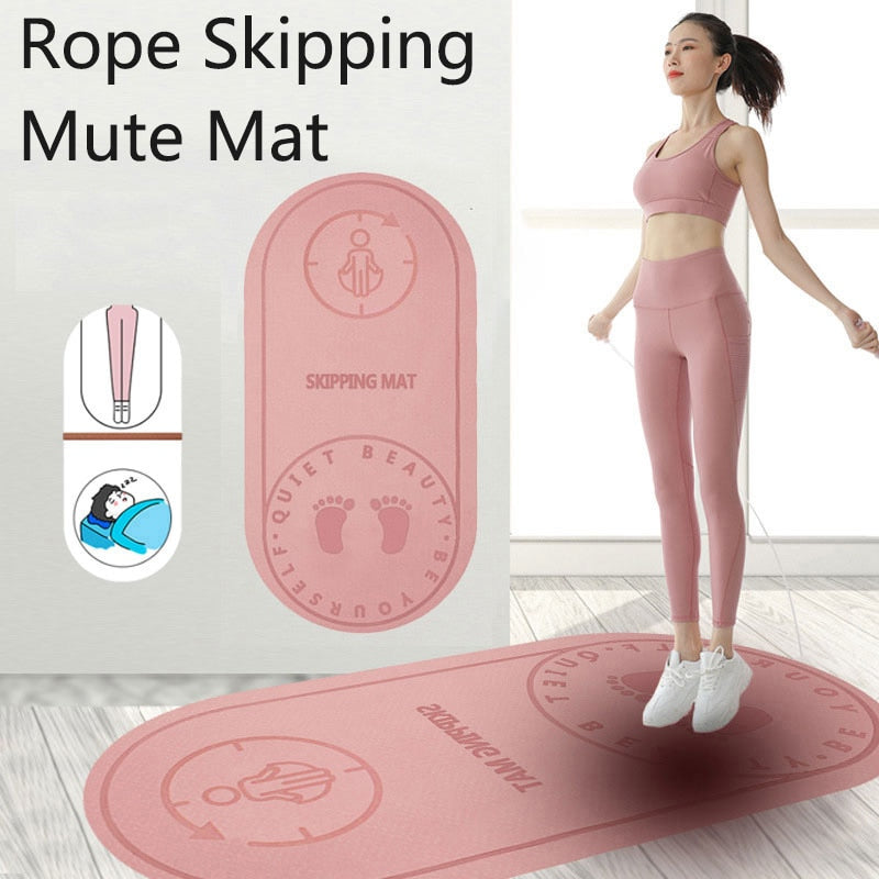 Yoganix 8mm Thicken Rope Skipping Mute Mat Home Jump Rope Yoga Shock Absorption High Elasticity Fitness Pad Indoor Gym Sport Exercise