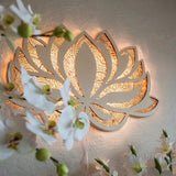 Yoganix Mandala Yoga Room Night Light LED Multi-Layer Laser Cut Carved Light LED Elegant Wooden Mandala Hanging Light