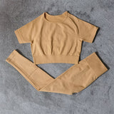 Yoganix Seamless Yoga Set Women Fitness Sportswear High Waist Leggings Sport Shorts Two Piece Gym Sets Womens Outfits Workout Clothing