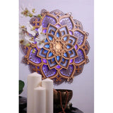 Yoganix Mandala Yoga Room Night Light LED Multi-Layer Laser Cut Carved Light LED Elegant Wooden Mandala Hanging Light