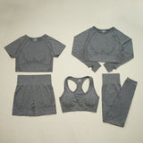 Yoganix 2/5PC Women& tracksuit Seamless Yoga Set Women Sportswear  Suit