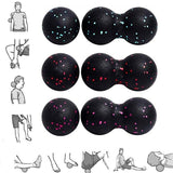 Yoganix Peanut Fitness Massage Ball Set Yoga Roller Double Lacrosse Mobility Ball for Myofascial Physical Therapy Deep Tissue Massage