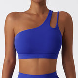 Yoganix Comfort SkinFriendly Single Strap Yoga Bra Chest Pad Running Sports Bra Stretch PullUp Underwear Vest Women Gym Fitness Tank Top