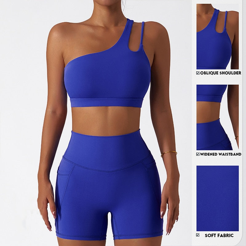 Yoganix Comfort SkinFriendly Single Strap Yoga Bra Chest Pad Running Sports Bra Stretch PullUp Underwear Vest Women Gym Fitness Tank Top