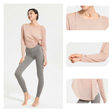 Yoganix Long Sleeve Yoga Shirts for Women Loose Sports Tee Crop Top Sports Top Women Sportswear Gym Fitness Wear Clothing Workout Female
