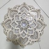 Yoganix Mandala Yoga Room Night Light LED Multi-Layer Laser Cut Carved Light LED Elegant Wooden Mandala Hanging Light