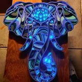 Yoganix Mandala Yoga Room Night Light LED Multi-Layer Laser Cut Carved Light LED Elegant Wooden Mandala Hanging Light