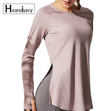 Yoganix Loose Yoga Clothes For Fitness Sport Shirt Women Blouse O-neck Workout Running Long Sleeve Femme Gym Top With Thumb Holes