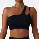 Yoganix Comfort SkinFriendly Single Strap Yoga Bra Chest Pad Running Sports Bra Stretch PullUp Underwear Vest Women Gym Fitness Tank Top