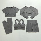 Yoganix 2/5PC Women& tracksuit Seamless Yoga Set Women Sportswear  Suit