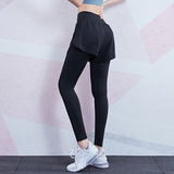 Yoganix Yoga Leggings Women 2 in 1Running Jogging Tights Femme Stretchy Sports Fitness Pants with Lining