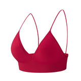 Yoganix Bymermaids Fitness Yoga Top Deep V Sexy Triangle Cup Bralette Boneless Sports Bra Seamless Push Up Bra Women's Tube Top Crop Top