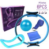 Yoganix 6 PCS Pilates Yoga Ring Exercise Fitness Magic Circle Exercise Balance Ball Elastic Belt Gym Yoga Accessories Women